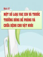 một số loại Vacxin và thuốc thường dùng để phòng và chữa bệnh cho vật nuôi