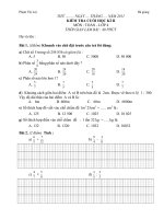 ĐỀ KIỂM TRA CUỐI NĂM- CÔ LỢI- HÀ GIANG