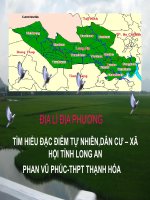 ĐỊA LÝ ĐỊA PHƯƠNG LONG AN CỦA VŨ PHÚC THPT THẠNH HÓA