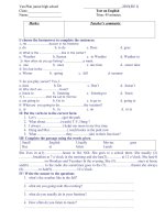 de kiem tra tieng anh 6 hoc ky II so II