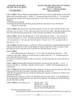 Đề thi và Đáp án HSG cấp trường năm 2012-2013. Lý 11