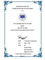 tiểu luận môn phân tích tài chính báo cáo tài chính được sử dụng trong định giá như thế nào