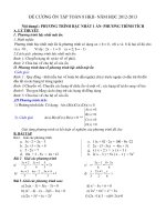 Đề cương ôn tập Toán 8 HK 2