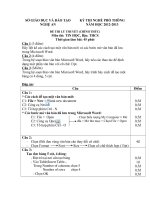 Đề thi và đáp an nghề tin học THCS