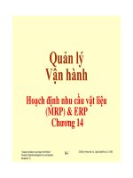 Quản lý Vận hành Vận hành Hoạch định nhu cầu vật liệu tịnh  (MRP) và ERP