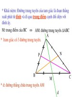 Tiet 53 Tính chất ba đường trung tuyến của một tam giác