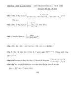 Đề Giải tích chọn đội tuyển Olympic Trường CĐSP Quảng Ninh