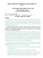 Bảng thuyết minh bài giảng điện tử