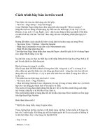 Cách Trình Bày Bản in trên word