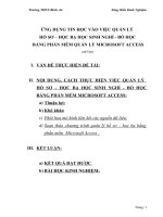 skkn ứng dụng tin học vào việc quản lý hồ sơ – học bạ học sinh nghỉ - bỏ học