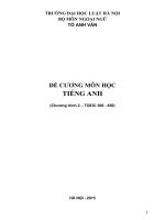 ĐỀ CƯƠNG MÔN HỌC TIẾNG ANH   (Chương trình 2 – TOEIC 300  450)