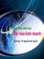giới thiệu môn học văn hóa kinh doanh