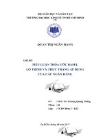 Tiểu luận Quản trị ngân hàng THỎA ƯỚC BASEL LỘ TRÌNH VÀ THỰC TRẠNG ÁP DỤNG  CỦA CÁC NGÂN HÀNG