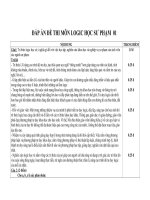 ĐÁP án đề THI môn LOGIC học 01