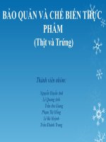 Chế biến và bảo quản thịt, trứng