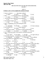 THE SECOND TEST OF THE SECOND SEMESTER GRADE 9