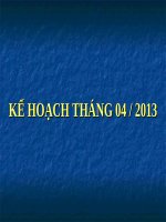 Kế hoạch tháng 04 / 2013