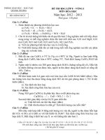 Đề thi HSG hóa 8 - Vòng 1 - 2012