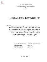 hoàn thiện công tác kế toán bán hàng và xác định kết quả tiêu thụ tại công ty cổ phần thương mại an cát lộc