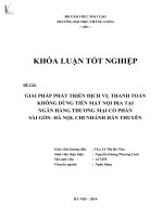 giải pháp phát triển dịch vụ thanh toán không dùng tiền mặt nội địa tại ngân hàng thương mại cổ phần sài gòn - hà nội, chi nhánh hà thuyên