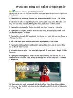 Những danh ngôn về Hạnh phúc