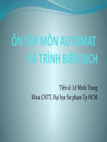 ÔN tập môn AUTOMAT và TRÌNH BIÊN DỊCH