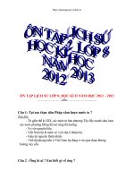 ôn tập sử lớp 8 học kì II_NH: 2012-2013