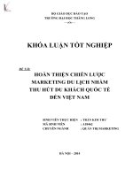 hoàn thiện chiến lược marketing du lịch nhằm thu hút du khách quốc tế đến việt nam