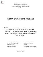 giải pháp nâng cao hiệu quả kinh doanh của trung tâm dịch vụ giá trị gia tăng trực thuộc công ty thông tin di động