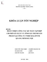 hoàn thiện công tác kế toán tập hợp chi phí sản xuất và tính giá thành sản phẩm tại công ty tnhh xd & dvtm quang vinh hà nội