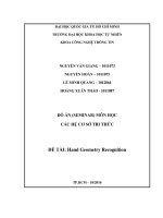 ĐỒ án (SEMINAR) môn học các hệ cơ sở TRI THỨC đề tài hand geometry recognition