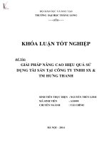giải pháp nâng cao hiệu quả sử dụng tài sản tại công ty tnhh sản xuất và thương mại hưng thanh