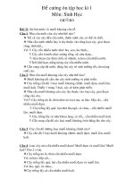 đề cương ôn tập môn sinh HK1 lớp 6