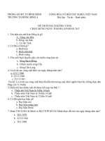 đề thi rung chuông vàng về lịch sử đội