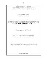 Dự báo nhu cầu điện năng việt nam từ năm 2008 đến 2015
