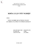 nâng cao hiệu quả sử dụng tài sản lưu động của công ty cổ phần licogi 19
