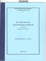 Đề cương môn học: Chuyên đề kinh tế chính trị hai tín chỉ