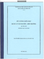 Đề cương môn học ; Quản lý tài nguyên môi trường