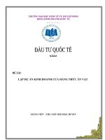 ĐẦU TƯ QUỐC TẾ_LẬP DỰ ÁN KINH DOANH