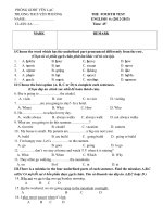 BÀI KIỂM TRA SỐ 4.ANH(2012-2013)