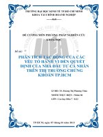 PHÂN TÍCH TÁC ĐỘNG CỦA CÁC YẾU TỐ HÀNH VI ĐẾN QUYẾT ĐỊNH CỦA NHÀ ĐẦU TƯ CÁ NHÂN TRÊN THỊ TRƯỜNG CHỨNG KHOÁN TP.HCM
