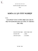 iải pháp tăng cường hiệu quả quản trị vốn kinh doanh tại công ty trí đức phú thọ