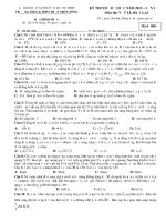 ĐẾN VỚI MỘT ĐỀ THI THỬ HAY, CHẤT LƯỢNG