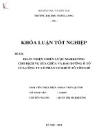 hoàn thiện chiến lược marketing cho dịch vụ sửa chữa và bảo dưỡng ô tô của công ty cổ phần cơ khí ô tô uông bí