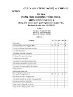 GIÁO ÁN CÔNG NGHỆ 6 CHUẨN KTKN