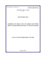 nghiên cứu hiệu ứng từ nhiệt lớn trên một số hợp kim heusler và nguội nhanh