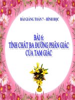 bài giảng hình học 7 chương 3 bài 6 tính chất ba đường phân giác của tam giác