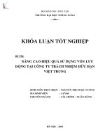 nâng cao hiệu quả sử dụng vốn lưu động tại công ty trách nhiệm hữu hạn việt trung