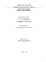 ĐỀ CƯƠNG MÔN HỌC  Môn:  Cơ sở ngữ pháp học