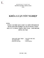 nâng cao hiệu quả cho vay đối với khách hàng doanh nghiệp tại ngân hàng thương mại cổ phần đầu tư và phát triển việt nam - chi nhánh đông hà nội